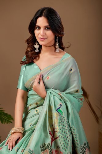 Ethnic Motifs Zari Pure Cotton Jamdani Saree