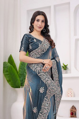 Latest Launched Greyish Wedding Saree