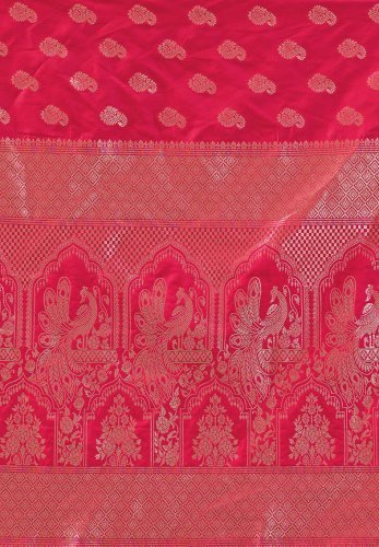 Rani Pink Banarasi Zari Silk Saree