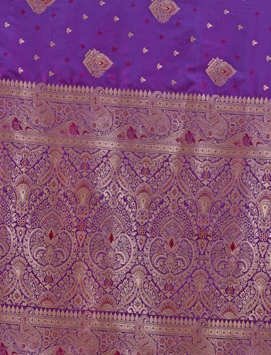 Royal Purple Banarasi Silk Saree with Rich Zari Weaving