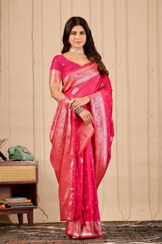   Royal Rani Banarasi Silk Saree with Rich Zari Weaving