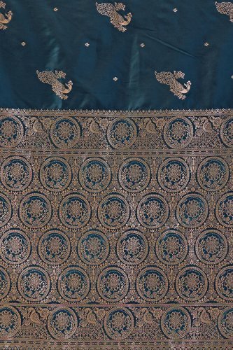 Royal Teal Banarasi Silk Saree with Zari Weaving
