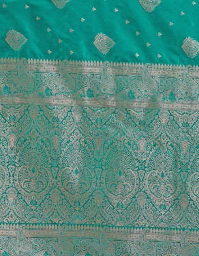 Royal Teal Green Banarasi Silk Saree with Zari Weaving