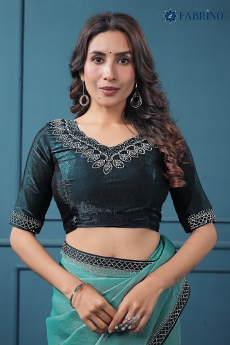 Trending Turquoise Green Embroidered Saree
