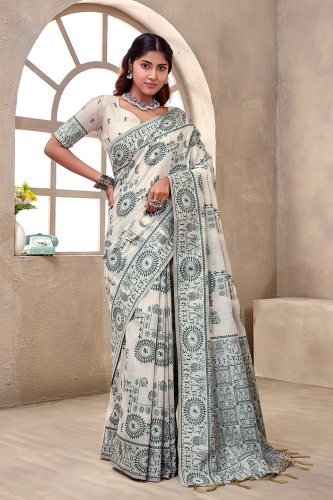 Women Cotton Warli Weaving Saree