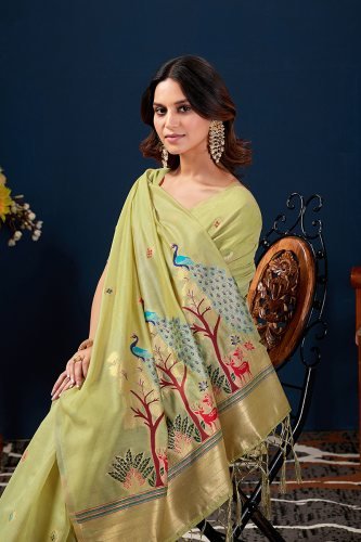 Woven Design Zari Pure Cotton Jamdani Saree