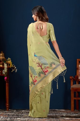 Woven Design Zari Pure Cotton Jamdani Saree