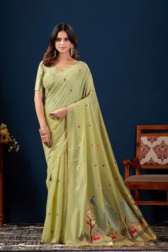 Woven Design Zari Pure Cotton Jamdani Saree